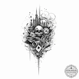Tattoo sketch kingdom, ink illustration for t... - эскиз тату (№1756106338_0, 25.08.2025 07:18) — tattoo-photo.ru