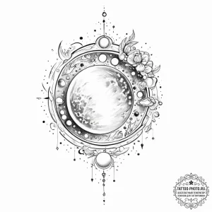 Tattoo sketch cosmic world - эскиз тату (№1756106937_0, 25.08.2025 07:28) — tattoo-photo.ru