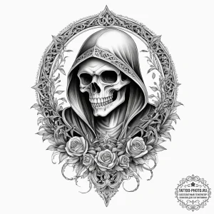 Tattoo sketch grim reaper, concept art for ta... - эскиз тату (№1756109967_0, 25.08.2025 08:19) — tattoo-photo.ru