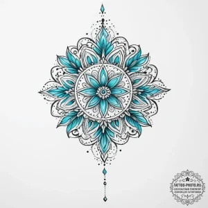 Tattoo sketch turquoise - эскиз тату (№1756110570_0, 25.08.2025 08:29) — tattoo-photo.ru