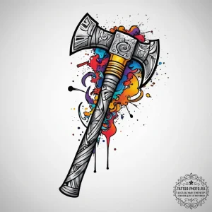 Tattoo sketch axe, tattoo line art, on a clea... - эскиз тату (№1756110769_0, 25.08.2025 08:32) — tattoo-photo.ru