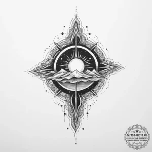 Tattoo sketch cosmic fount, ink illustration... - эскиз тату (№1756111172_0, 25.08.2025 08:39) — tattoo-photo.ru