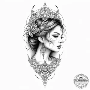Tattoo sketch mystical self - эскиз тату (№1756111368_0, 25.08.2025 08:42) — tattoo-photo.ru