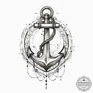 Tattoo sketch узор с якорем, tattoo line art,... - эскиз тату (№1756111980_0, 25.08.2025 08:53) — tattoo-photo.ru
