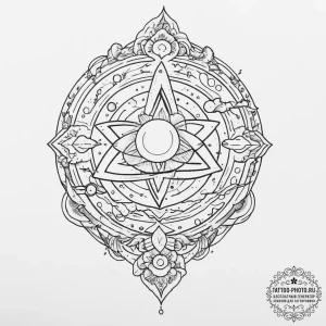 Tattoo sketch cosmic story, tattoo drawing ou... - эскиз тату (№1756113585_0, 25.08.2025 09:19) — tattoo-photo.ru