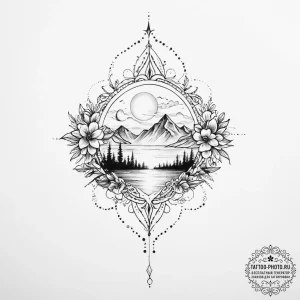 Tattoo sketch sky - эскиз тату (№1756114389_0, 25.08.2025 09:33) — tattoo-photo.ru