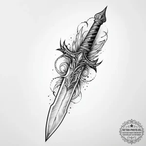 Tattoo sketch dagger - эскиз тату (№1756115788_0, 25.08.2025 09:56) — tattoo-photo.ru