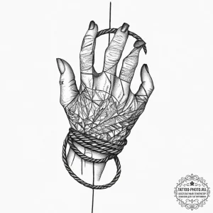 Tattoo sketch hands with a rope, concept art... - эскиз тату (№1756117162_0, 25.08.2025 10:19) — tattoo-photo.ru