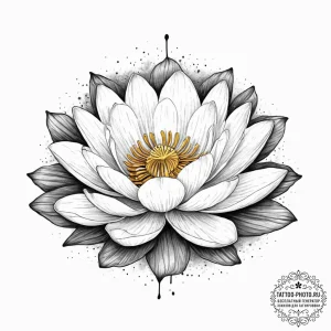 Tattoo sketch giant water lily flower, ink il... - эскиз тату (№1756117752_0, 25.08.2025 10:29) — tattoo-photo.ru
