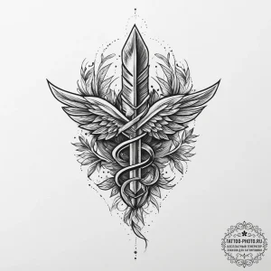 Tattoo sketch poet a quill and paper, tattoo... - эскиз тату (№1756120896_0, 25.08.2025 11:21) — tattoo-photo.ru