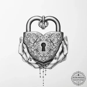 Tattoo hands with a lock - эскиз тату (№1756121092_0, 25.08.2025 11:24) — tattoo-photo.ru