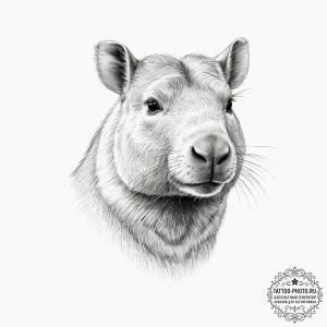 Tattoo sketch capybara - эскиз тату (№1756126831_0, 25.08.2025 13:00) — tattoo-photo.ru