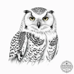Tattoo sketch snowy owl - эскиз тату (№1756127435_0, 25.08.2025 13:10) — tattoo-photo.ru