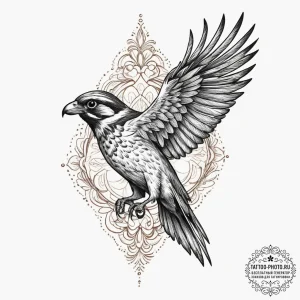 Tattoo sketch sparrowhawk, ink illustration f... - эскиз тату (№1756129623_0, 25.08.2025 13:47) — tattoo-photo.ru