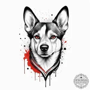 Tattoo sketch cosmic dog, tattoo flash sheet... - эскиз тату (№1756130597_0, 25.08.2025 14:03) — tattoo-photo.ru