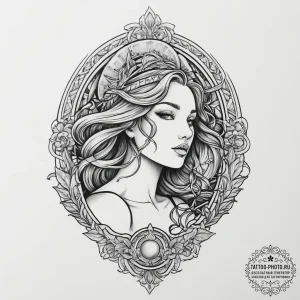 Tattoo sketch siren on a rock, concept art fo... - эскиз тату (№1756132589_0, 25.08.2025 14:36) — tattoo-photo.ru