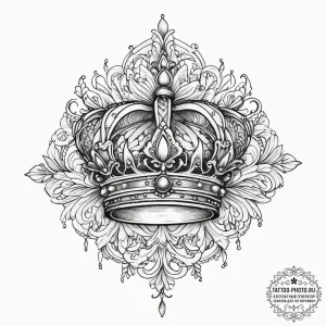 Tattoo sketch узор в виде корон, ink illustra... - эскиз тату (№1756133173_0, 25.08.2025 14:46) — tattoo-photo.ru