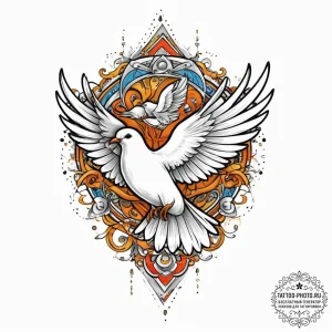 Tattoo sketch holy spirit dove, concept art f... - эскиз тату (№1756133369_0, 25.08.2025 14:49) — tattoo-photo.ru