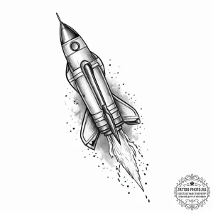 Tattoo sketch rocket - эскиз тату (№1756134564_0, 25.08.2025 15:09) — tattoo-photo.ru
