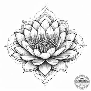 Tattoo sketch water lily, ink illustration fo... - эскиз тату (№1756135760_0, 25.08.2025 15:29) — tattoo-photo.ru