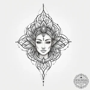 Tattoo sketch genasi, concept art for tattoo,... - эскиз тату (№1756139700_0, 25.08.2025 16:35) — tattoo-photo.ru