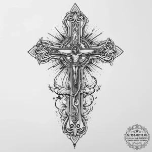Tattoo sketch religious sacrifice, ink illust... - эскиз тату (№1756139896_0, 25.08.2025 16:38) — tattoo-photo.ru