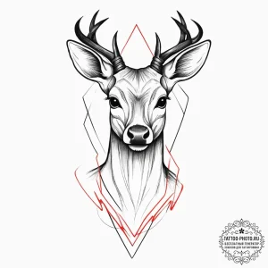 Tattoo sketch elegant doe tattoo, tattoo flas... - эскиз тату (№1756140288_0, 25.08.2025 16:44) — tattoo-photo.ru