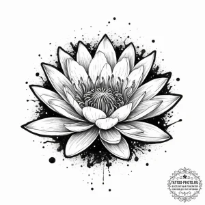 Tattoo sketch water lily flower, tattoo sketc... - эскиз тату (№1756140686_0, 25.08.2025 16:51) — tattoo-photo.ru