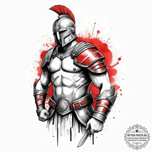 Tattoo sketch soldier with a gladiator, artis... - эскиз тату (№1756141270_0, 25.08.2025 17:01) — tattoo-photo.ru