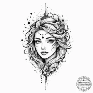 Tattoo sketch cosmic character, artistic tatt... - эскиз тату (№1756142443_0, 25.08.2025 17:20) — tattoo-photo.ru