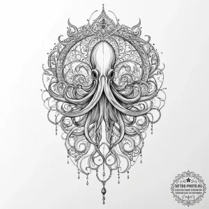 Tattoo sketch giant squid, tattoo drawing out... - эскиз тату (№1756143652_0, 25.08.2025 17:40) — tattoo-photo.ru