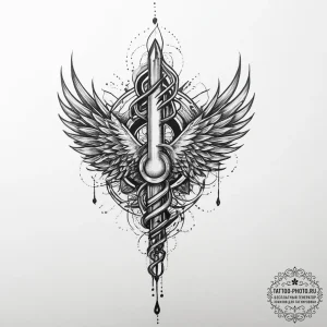 Tattoo sketch blessed chorus, artistic tattoo... - эскиз тату (№1756145027_0, 25.08.2025 18:03) — tattoo-photo.ru