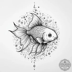 Tattoo sketch goldfish, tattoo sketch design,... - эскиз тату (№1756148376_0, 25.08.2025 18:59) — tattoo-photo.ru