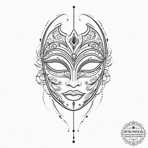 Tattoo sketch mask, tattoo line art, fine lin... - эскиз тату (№1756148774_0, 25.08.2025 19:06) — tattoo-photo.ru