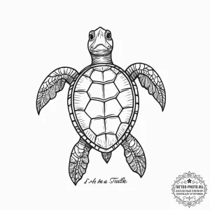 Tattoo sketch puns a turtle that says "i'm a... - эскиз тату (№1756150594_0, 25.08.2025 19:36) — tattoo-photo.ru