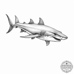 Tattoo sketch frilled shark - эскиз тату (№1756151194_0, 25.08.2025 19:46) — tattoo-photo.ru