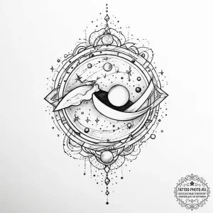 Tattoo sketch cosmic universe - эскиз тату (№1756152810_0, 25.08.2025 20:13) — tattoo-photo.ru