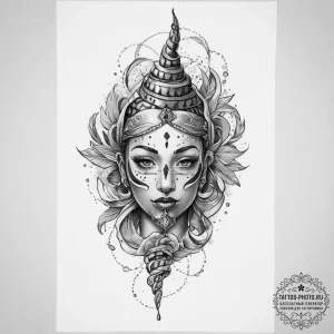 Tattoo sketch holy representation, ink illust... - эскиз тату (№1756154801_0, 25.08.2025 20:46) — tattoo-photo.ru