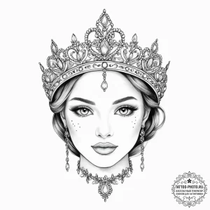 Tattoo sketch tiara tattoo - эскиз тату (№1756155202_0, 25.08.2025 20:53) — tattoo-photo.ru