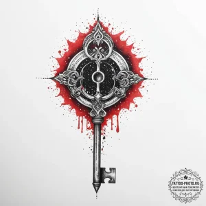 Tattoo sketch cosmic key, ink illustration fo... - эскиз тату (№1756155415_0, 25.08.2025 20:56) — tattoo-photo.ru