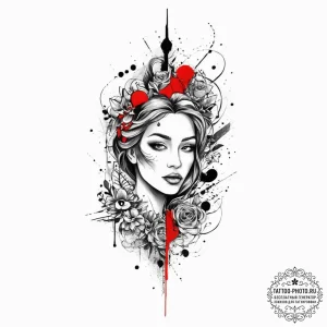 Tattoo sketch holy person, concept art for ta... - эскиз тату (№1756157613_0, 25.08.2025 21:33) — tattoo-photo.ru
