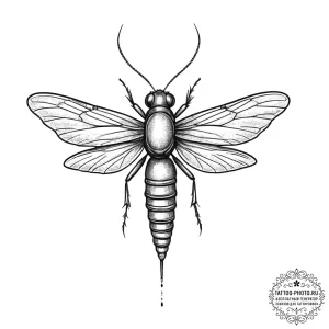 Tattoo sketch stonefly, concept art for tatto... - эскиз тату (№1756158813_0, 25.08.2025 21:53) — tattoo-photo.ru
