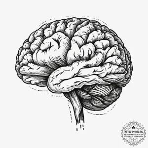 Tattoo sketch brain, artistic tattoo sketch,... - эскиз тату (№1756160830_0, 25.08.2025 22:27) — tattoo-photo.ru