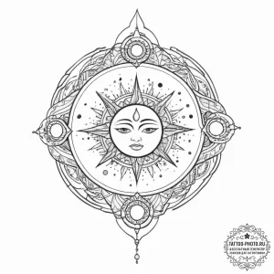 Tattoo sketch cosmic being - эскиз тату (№1756161832_0, 25.08.2025 22:43) — tattoo-photo.ru