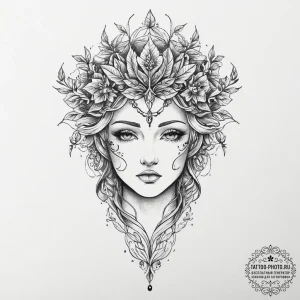 Tattoo sketch dryad tattoo, artistic tattoo s... - эскиз тату (№1756162029_0, 25.08.2025 22:47) — tattoo-photo.ru