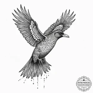 Tattoo sketch huia, tattoo flash sheet design... - эскиз тату (№1756163855_0, 25.08.2025 23:17) — tattoo-photo.ru