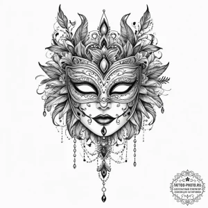 Tattoo sketch masquerade ball, tattoo drawing... - эскиз тату (№1756165274_0, 25.08.2025 23:41) — tattoo-photo.ru