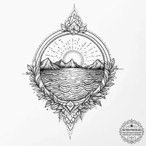 Tattoo sketch ocean, tattoo flash sheet desig... - эскиз тату (№1756165675_0, 25.08.2025 23:47) — tattoo-photo.ru