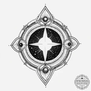 Tattoo sketch cosmic being, ink illustration... - эскиз тату (№1756169327_0, 26.08.2025 00:48) — tattoo-photo.ru