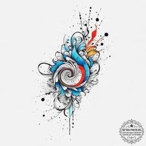 Tattoo sketch abstract линии, ink illustratio... - эскиз тату (№1756171205_0, 26.08.2025 01:20) — tattoo-photo.ru